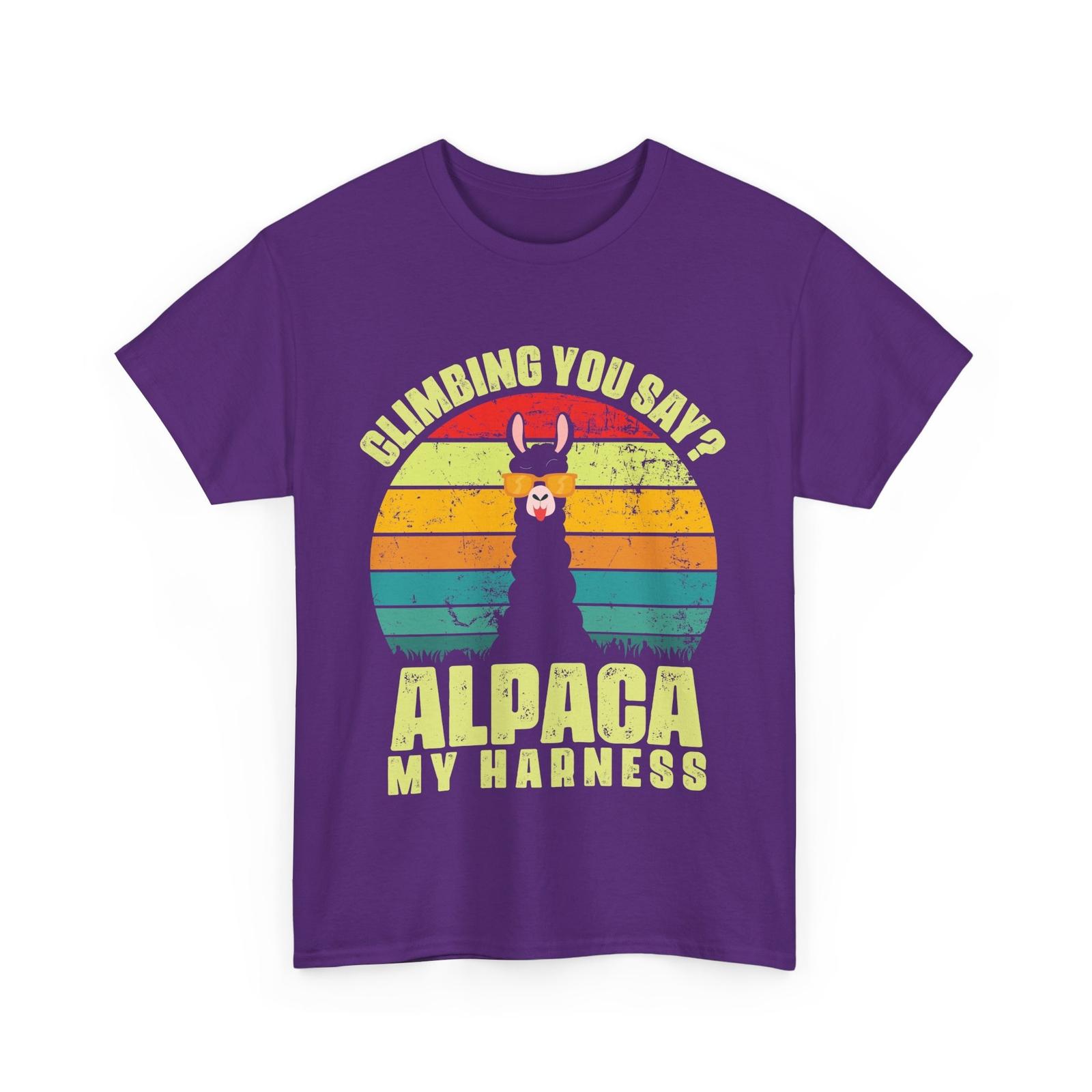Climbing Shirt, Climbing You Say? Alpaca My Harness Rock Climber Funny Shirt L