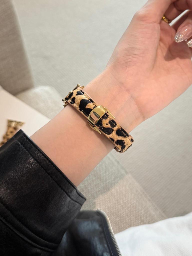 Leopard Suede Butterfly Buckle Watch Band for Apple Watch (S10, 87)