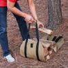 Canvas Firewood Carry Tote Bag Camping Firepalce Wood Bag with Straps Handles