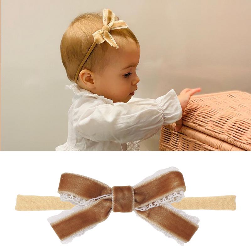 Baby-Stirnband-Set aus Nylon und Baumwolle: Stirnbänder mit Schleife und Leinen in Geschenkbox.