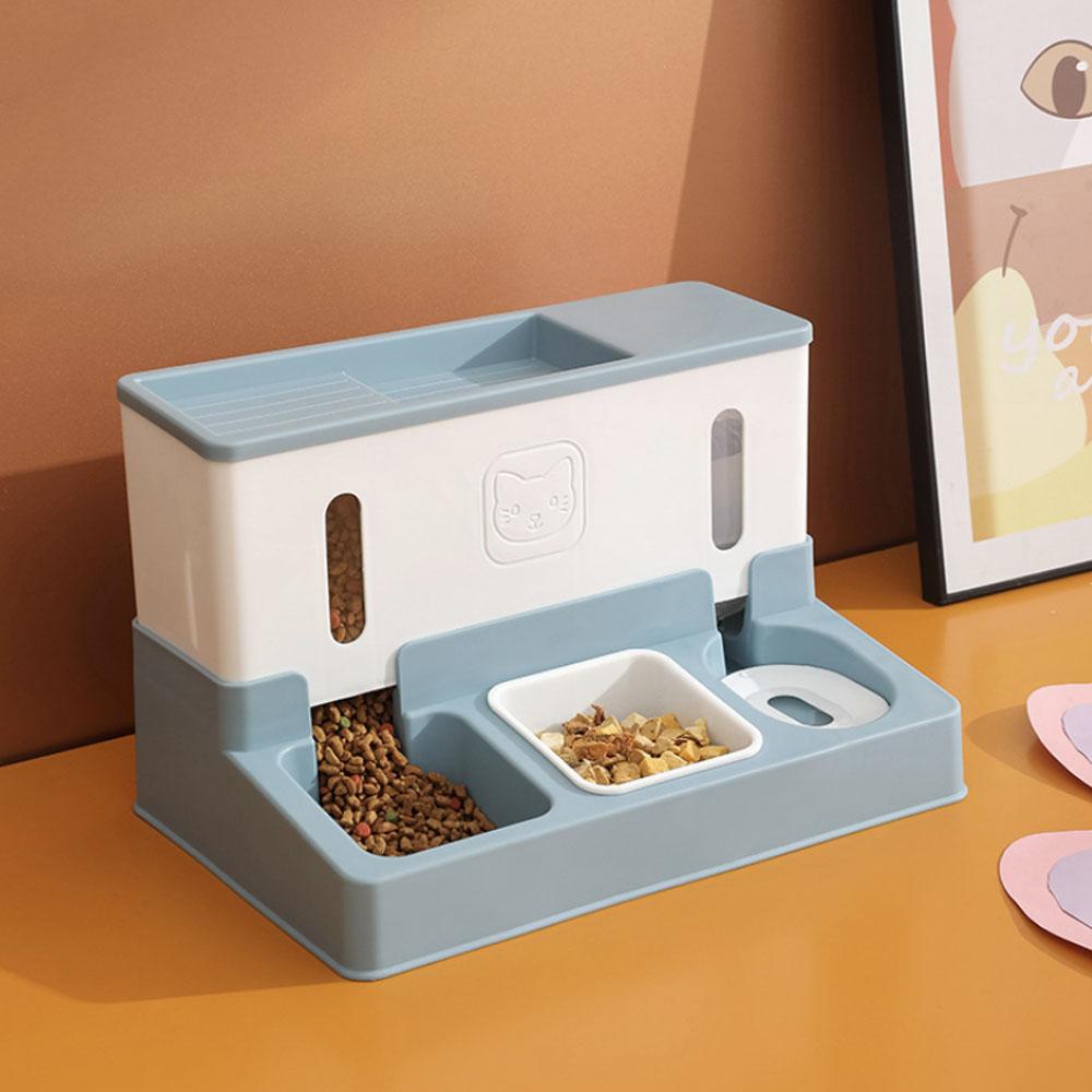 

2024 Новая кормушка для кошек, автоматический дозатор воды для домашних животных, миска двойного назначения, автоматическая комбинированная кормушка