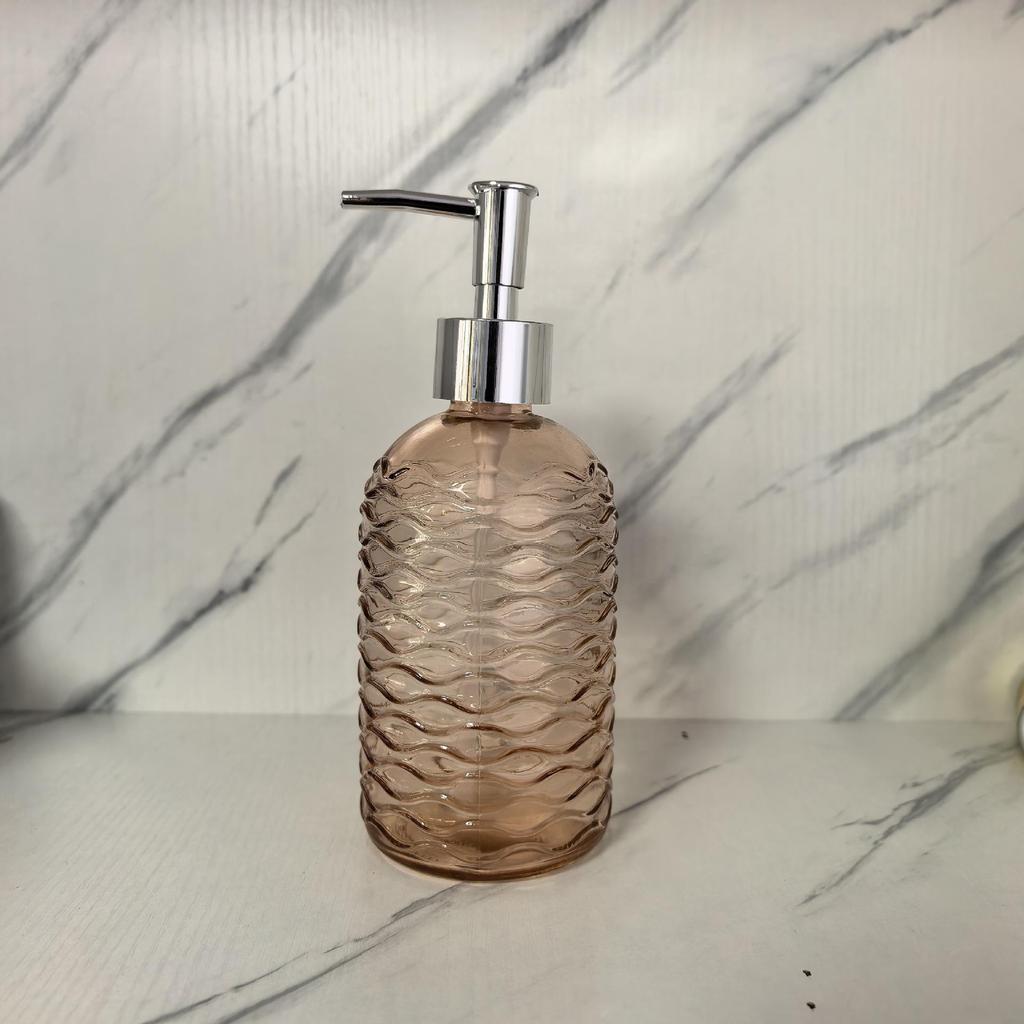 410ml Glass Pump Bottle for Hand Sanitizer, Soap, Shampoo, and Shower Gel