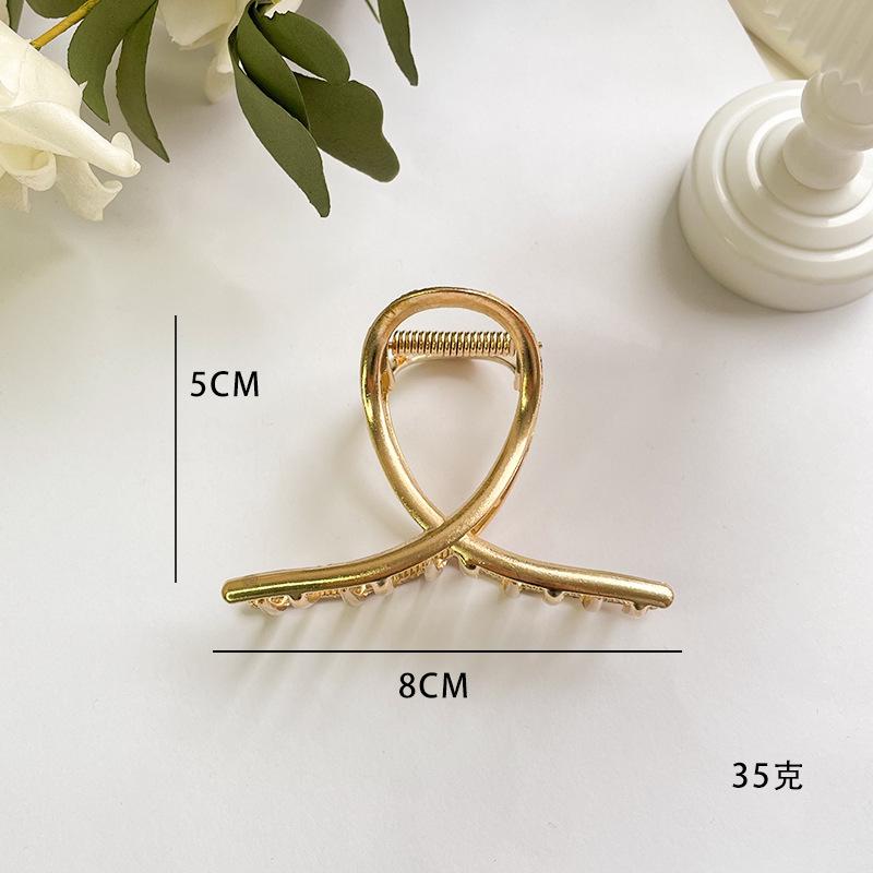 Korean Version Niche Metal Large Hair Claw for Women, New Shark Clip, Simple Shower Hairpin, Personalized Style