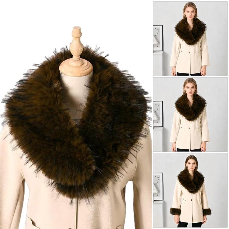 Soft Collar Winter Scarf Warm Plush Shawl For Women Men Lightweight Polyester Cold Weather Accessory