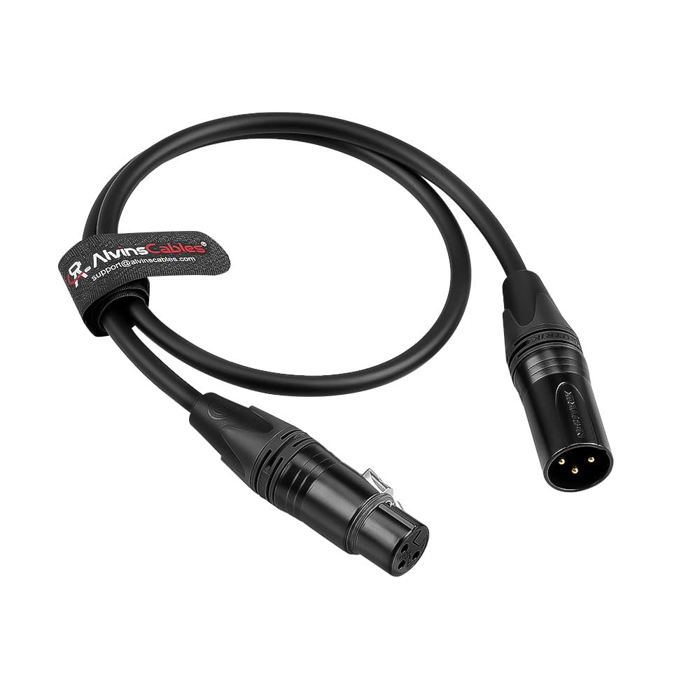 

Cables XLR Balanced Microphone Shielded Compatible with Sennheiser Sound Zaxcom 1m Alvin s 3-pin Male-Female Cable, Noise-Sealing Design, Shure,