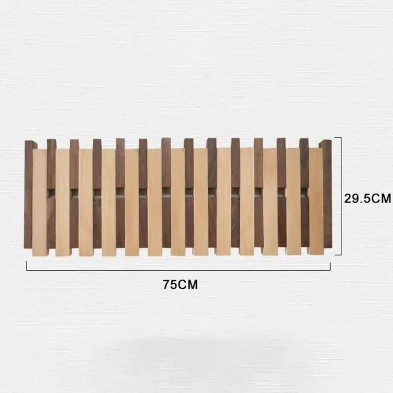 Wooden Wall Coat Racks Double Row Clothes Hooks Bedroom Clothing Organizers Hanger Hat Bag Dress Storage Portable Room Shelf