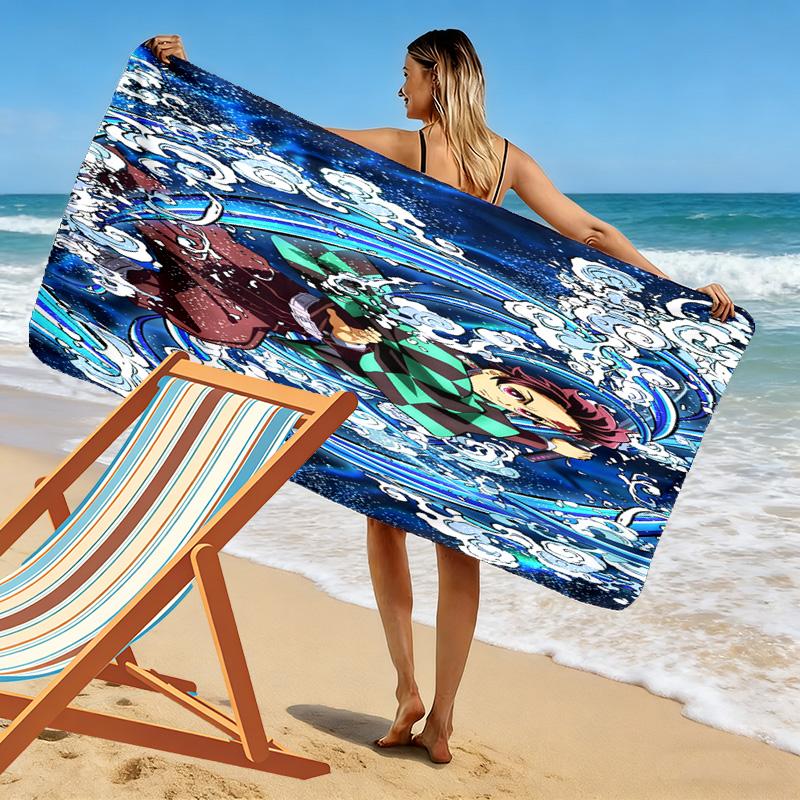 Dynamic Water Spirit beach towel soft Beach towel for vacation photos Outdoor pool towel quickdrying swim towel Absorbent bath towel