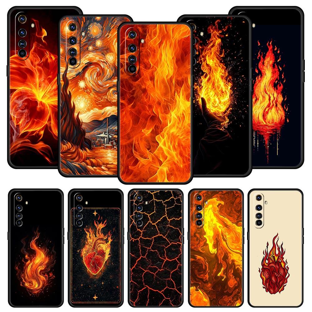 Flame Pattern Phone Case For Realme 13 12 10 9 8 7 GT3 GT5 GT2 Pro Plus 5G C21 C25 C35 GT Neo 2 3 3T 5 Cover