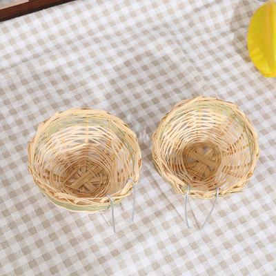 6Pcs Handmade Bamboo Bird Breeding Nest Bed For Parakeet Canary Finch Swallow