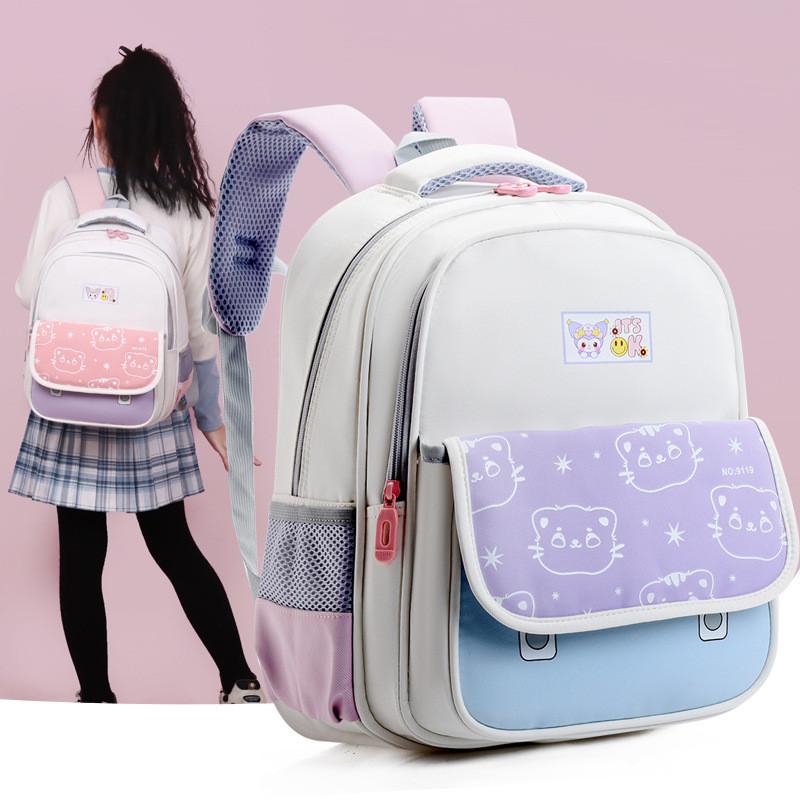 Cartoon Childrens Delightful Backpack Available In Purple And Pink For School Days