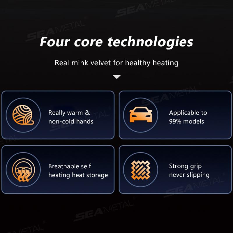 SEAMETAL 2pcs Car Steering Wheel Cover Anti Slip Plush Car Covers Suite O D Type Steering Car Accessories Keep Warm in Winter