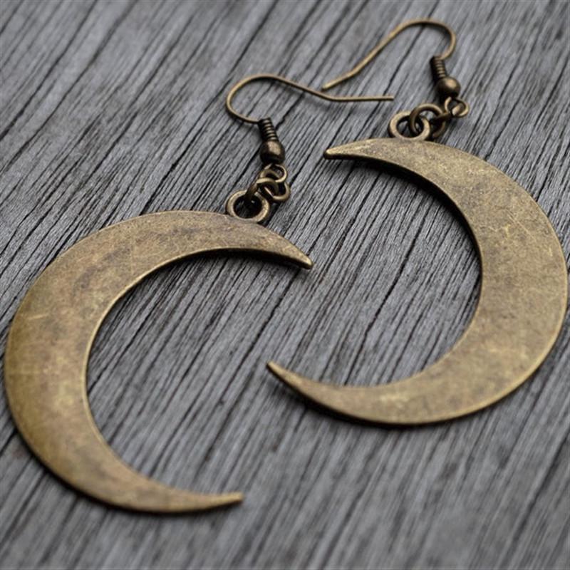 Mond Sichel Gothic Hexen Ohrringe - Mysteriöses Heidnisch Keltisches Design