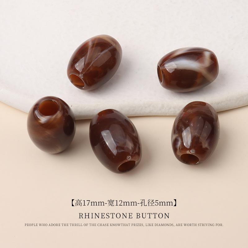 5 ks Akrylové Dvoubarevné Korálky do Kbelíku s Velkým Otvorem Ručně Vyráběné Korálkové Šperky Korálky Plavky Sukně Tkaničky do Bot Dekorativní Kulatá Korálková Spona