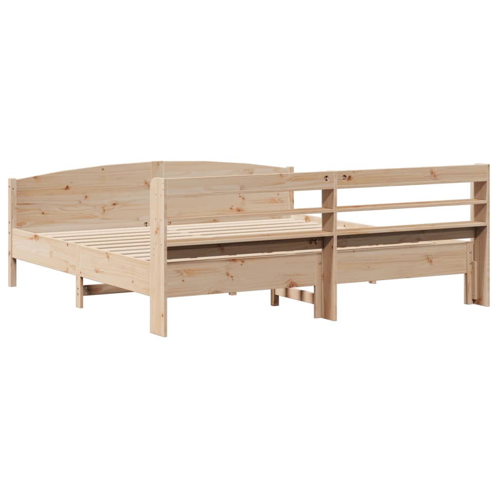 Vidaxl Bed Frame Without Mattress, 180X200 Cm, Solid Pine Wood