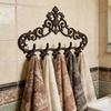 Retro Vintage Wrought Iron Hook Floral Texture Key Hooks Decorative Tools Storage Rack  Entryway