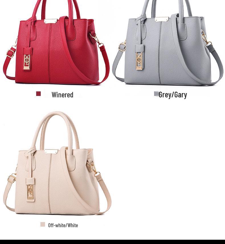 2024 Spring Women's Large Capacity Shoulder Crossbody Bag with Iron Pendant