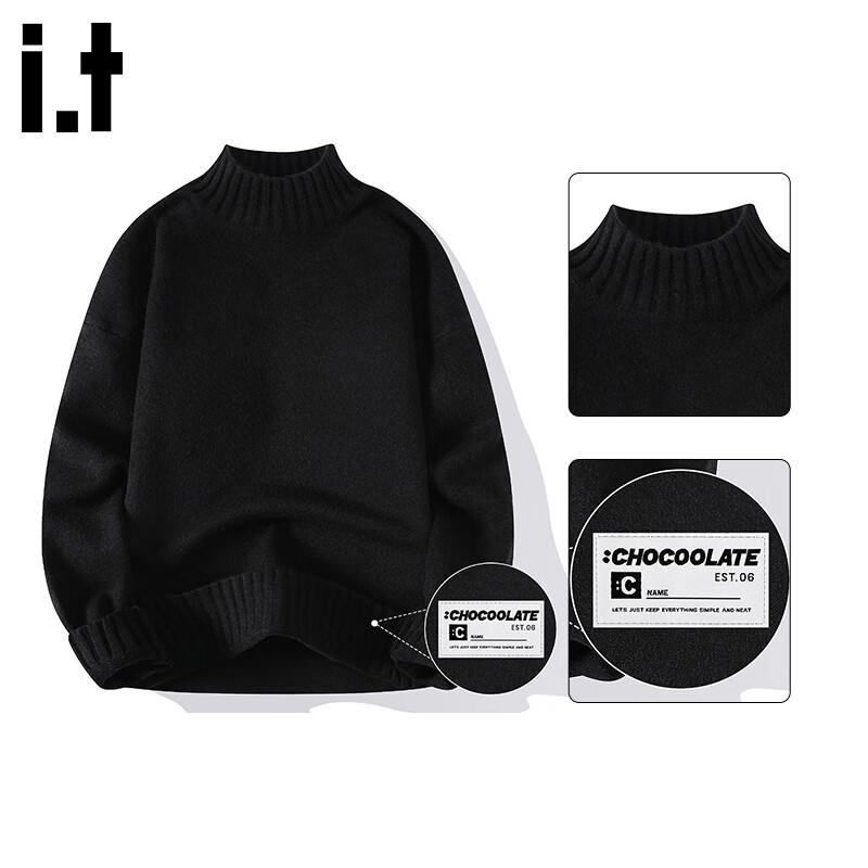 

CHOCOOLATE Men s Solid Color Round Neck Loose Knit Sweater XL