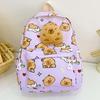 Nylon Capybara Backpack Thickened Large Capacity School Bag Cute Cartoon Animal Daypack  Unisex