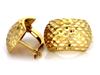 375 gold earrings with a shiny pattern without stones as a gift