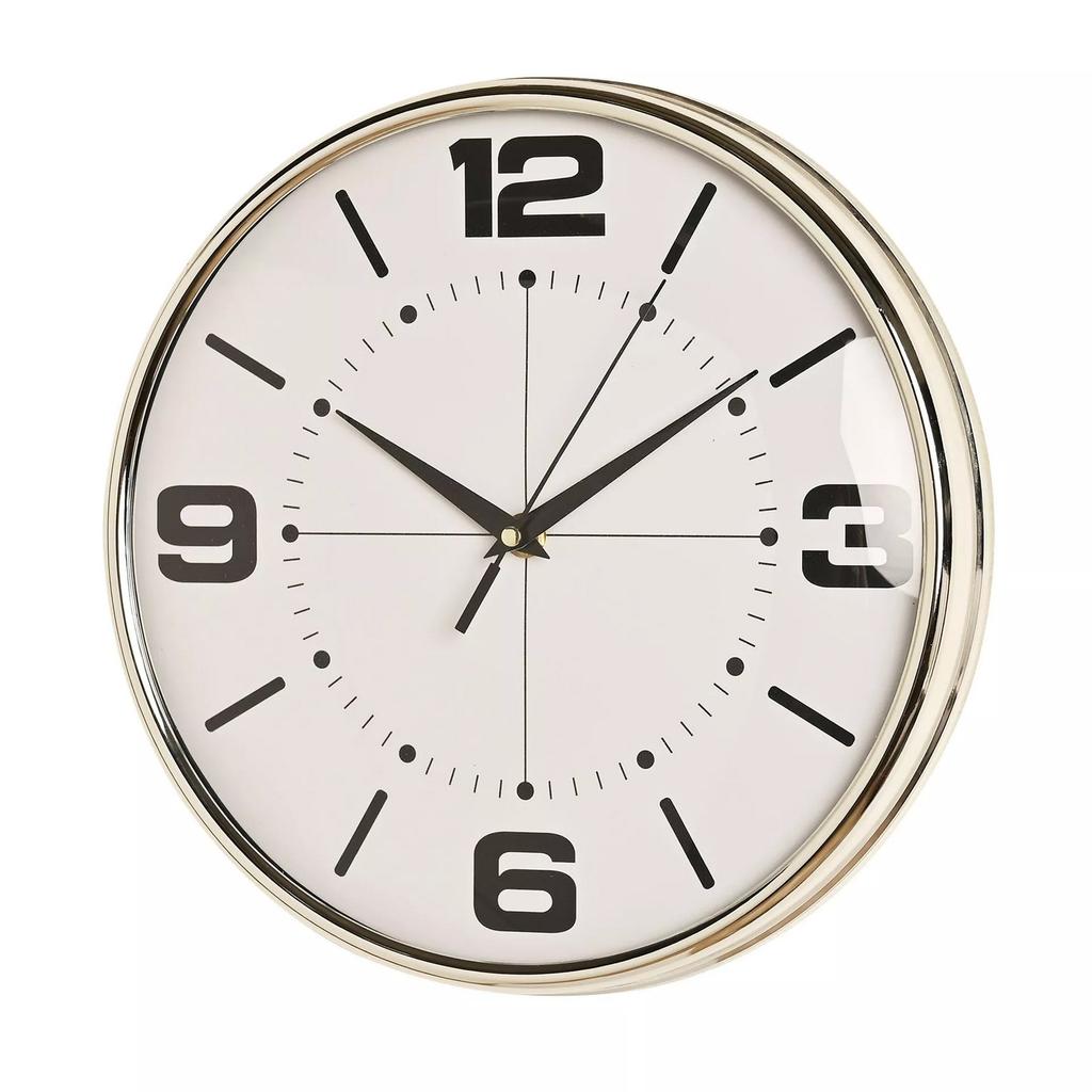 Hometime Wall Clock Chrome With Domed Glass 28cm