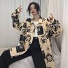 Harajuku Blouse Couple Shirt Women Men Clothing Blouses Bf Long Shirts Spring Autumn Turn-down Collar Casual Top