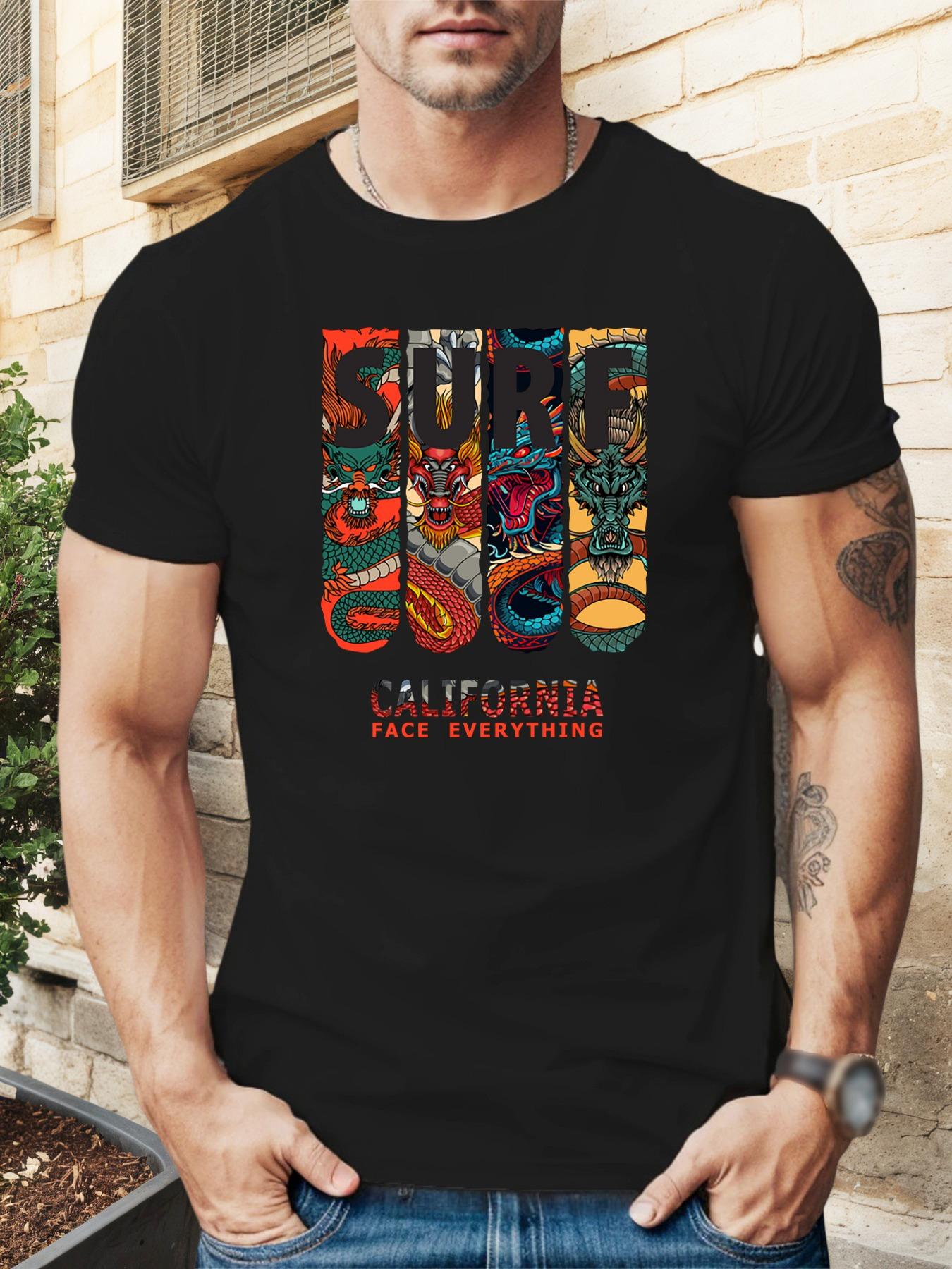 

SURE Graphic T-shirt - Vibrant Four Dragons Design S