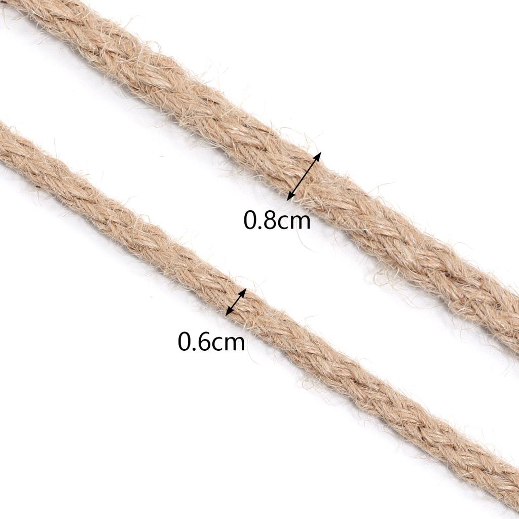 10yards/pack 6/8mm Natural Jute Rope Bold Eight Strand Twisted Cord Rope For Home Crafts Party DIY Clothing Gift Packing Decor