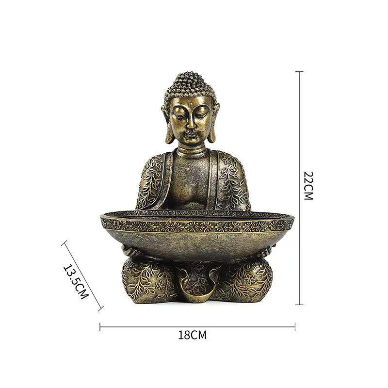 Elephant Buddha Statue Thailand Buda Resin Huddhism Figurines Fengshui Hindu Sitting Buddha Figurine Living Room Home Decor Gift