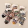 Anti Slip Thick Thermal Socks Plush Fleece Sock Winter Retro Floor Socks  Indoor