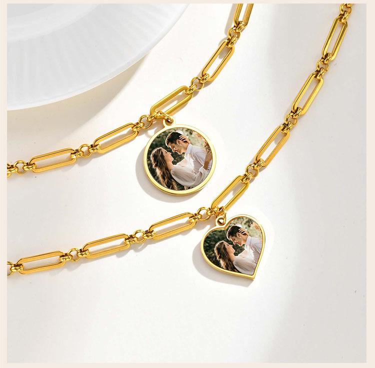 Personalized Picture Photo Bracelets for Women, Custom Locket Charm Chain Bracelet, Inspirational Memorial Christmas Gift