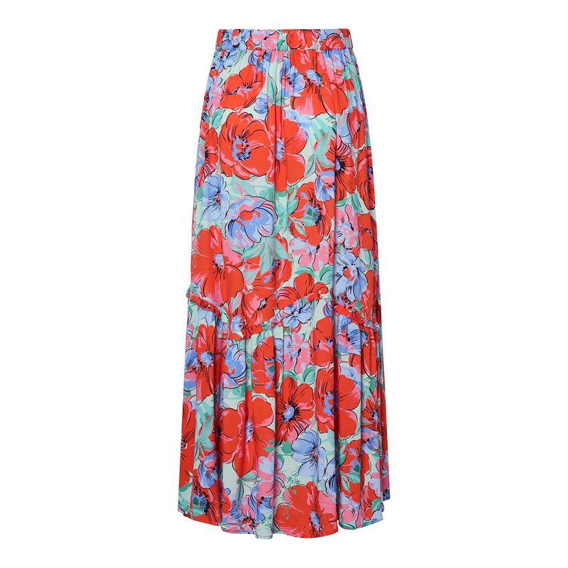 

Cotton Silk Long Print Skirt Print 42