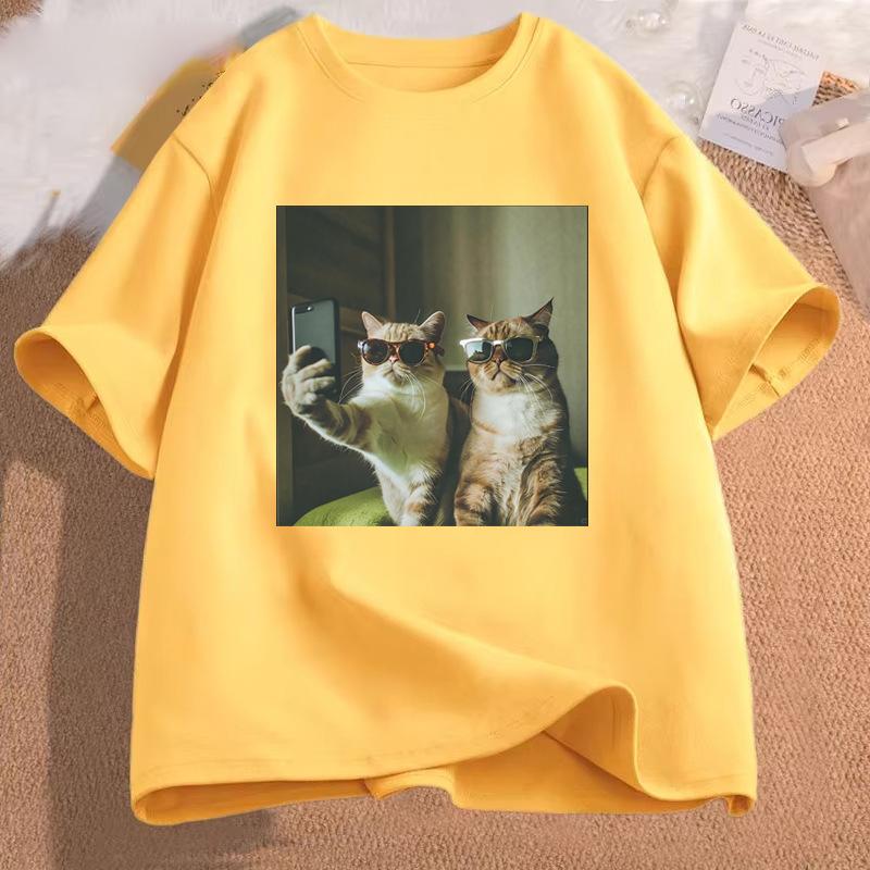 Cat Meme Funny Graphic TShirt Retro Streetwear Y2K Aesthetic Casual Daily Top Cat Humor Fashion Gift for Cat Lovers Unisex Unisex