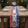Patriotic Flag Table Runner Printed Pattern Red White and Blue Table Decor Holiday Supply Easy to Clean House Decoration