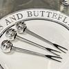 6Pcs Stainless Steel Dessert Forks with Holder INS Fruit Picks Storage Jar Set  Party Supplies
