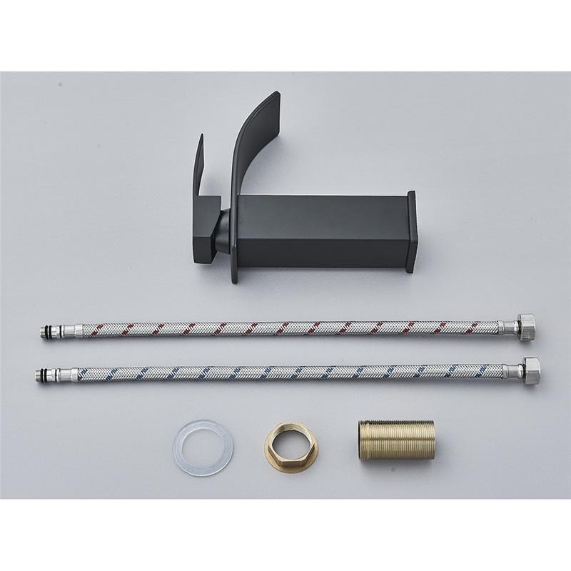 Brushed Golden Basin Faucets Elegant Waterfall Bathroom Sink Faucet Single Lever Hole Deck Mount Brass  Mixer Taps