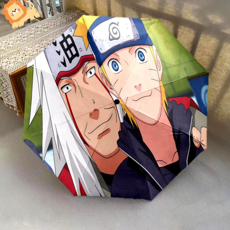 1 PC Automatic Folding Umbrella - Naruto Hokage Artwork Pattern Portable Foldable Design With 8 Ribs Christmas Birthday Gifts