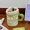 Water Cup Shape Cartoon Cat Stationery Bag Desktop Storage Cloth Pencil Pouch  School