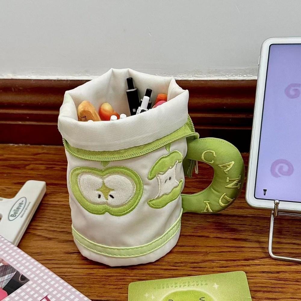 Desktop Storage Cartoon Cat Stationery Bag Water Cup Shape Cloth Pencil Pouch  Student
