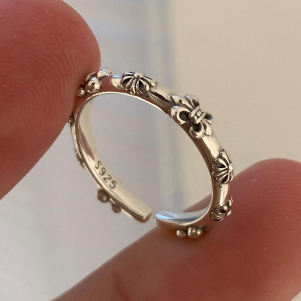 

Vintage Silver Open Iris Ring Minimalist Tail Ring for Women Delicate Luxury Unique Fashion Jewelry