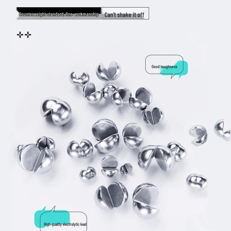 Charcoal Black Rubber Coated Micro Lead Fishing Accessories - Raft & Shore Lead Sinkers with Open Stream Shot Clip.