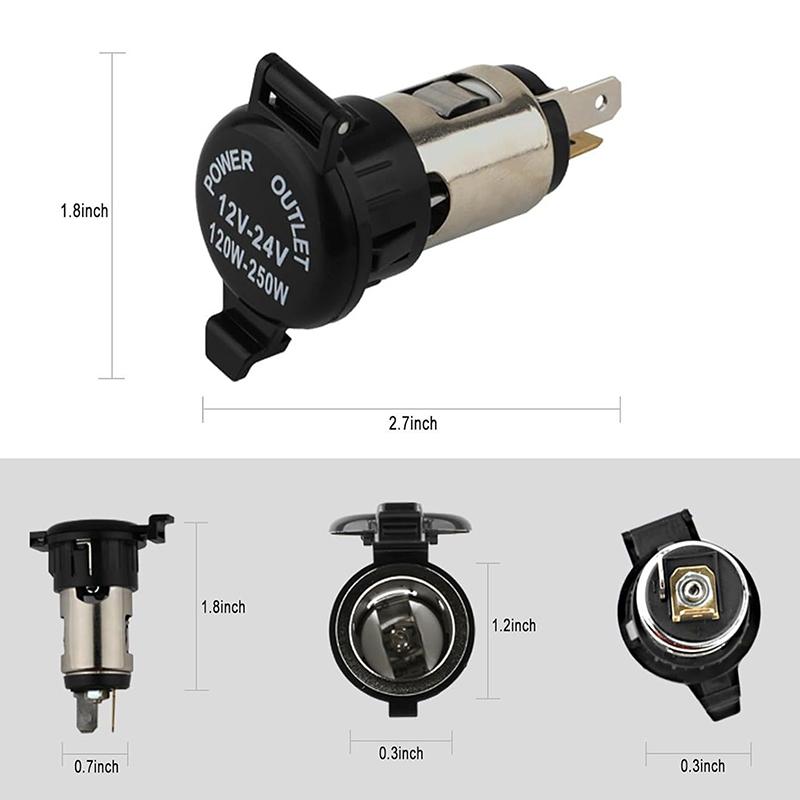 Universal 12V Car Cigarette Lighter Power Socket Adapter Plug Outlet For Motorcycles Boats Tractor Truck Brand