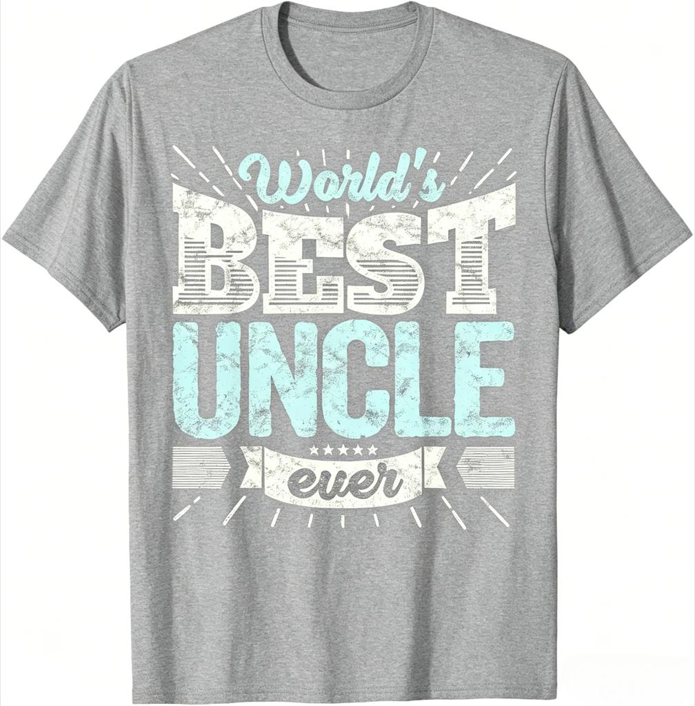 Worlds Best Uncle Ever Vintage Distressed Retro Graphic T Shirt Best Uncle Gift Unisex Casual Cotton Short Sleeve Tee