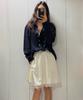 FRITUR Pintuck Satin Midi Skirt White_F261Sk05