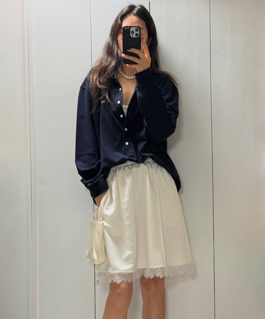 FRITUR Pintuck Satin Midi Skirt White_F261Sk05