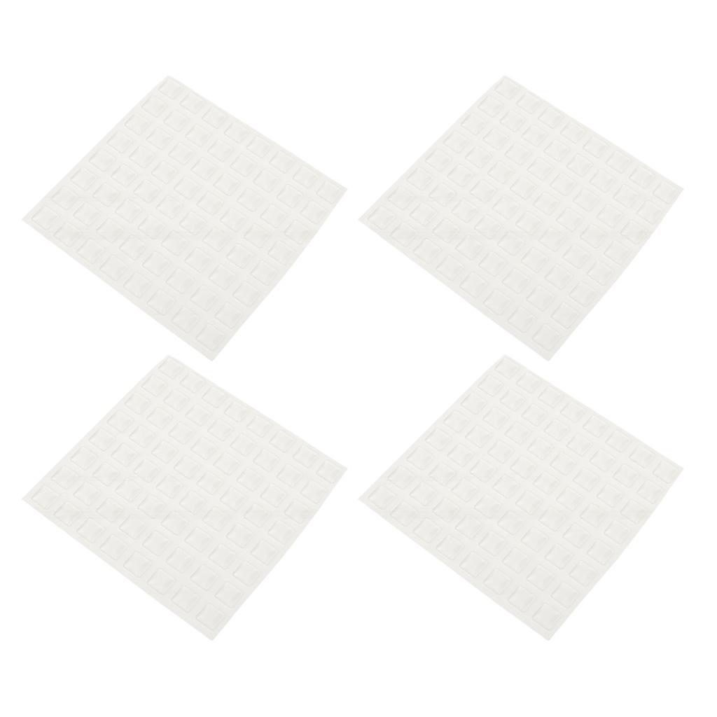 256 stk. Firkantet Form Taktilt Klistermærkesæt Silikone Braille Klistermærker Prikker for Synshandicappede 10 mm Diameter