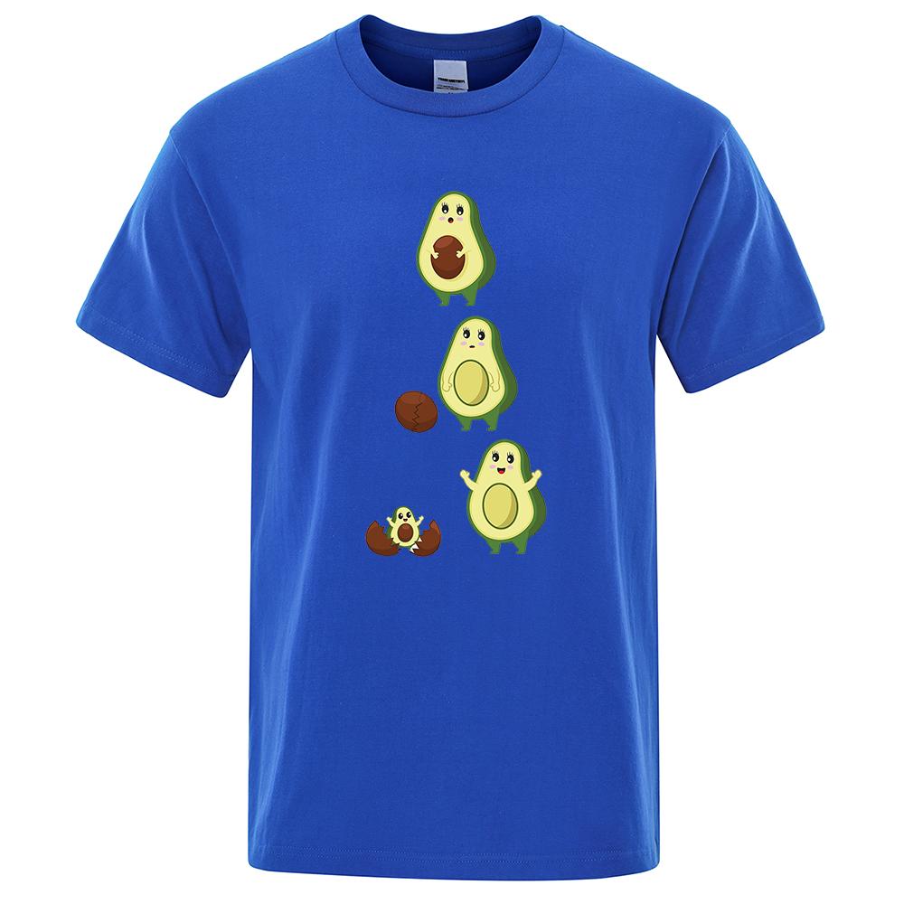 Cartoon Cute Avocado Funny Man Clothing Loose T-Shirts Breathable Street Tops Pattern Cotton Sportswear Summer Tshirt