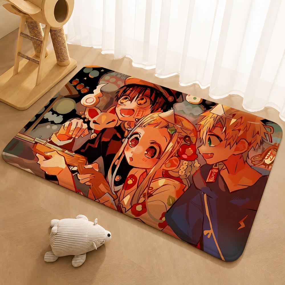 Animation Toilet-bound Hanako-kun Floor Mat Floor Mat Soft Flannel Non-Slip Door  Rug for Living Room