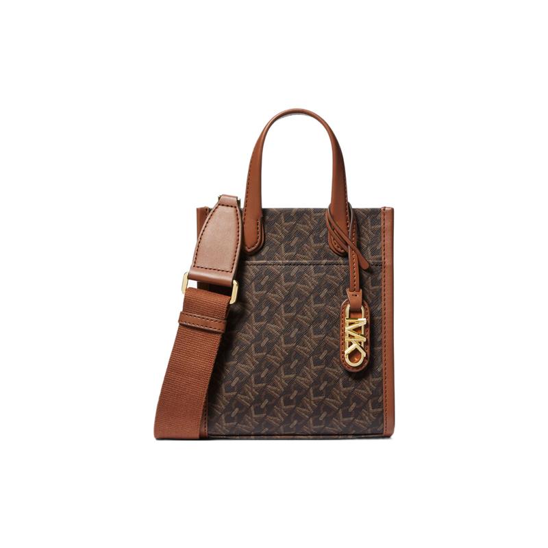 MICHAEL KORS handbag Gigi Letter Classic Presbyopic Adjustable Shoulder Strap Artificial Leather Tote Bag Tote Bag Shopping Bag Shoulder Crossbody коричневый