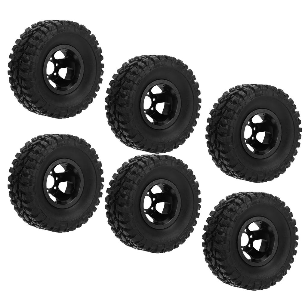 RC Rubber Tires with Aluminum Alloy Wheel Hub for WPL C14 C24 C34 C44 B14 B24 B16 B36 4 Car Model