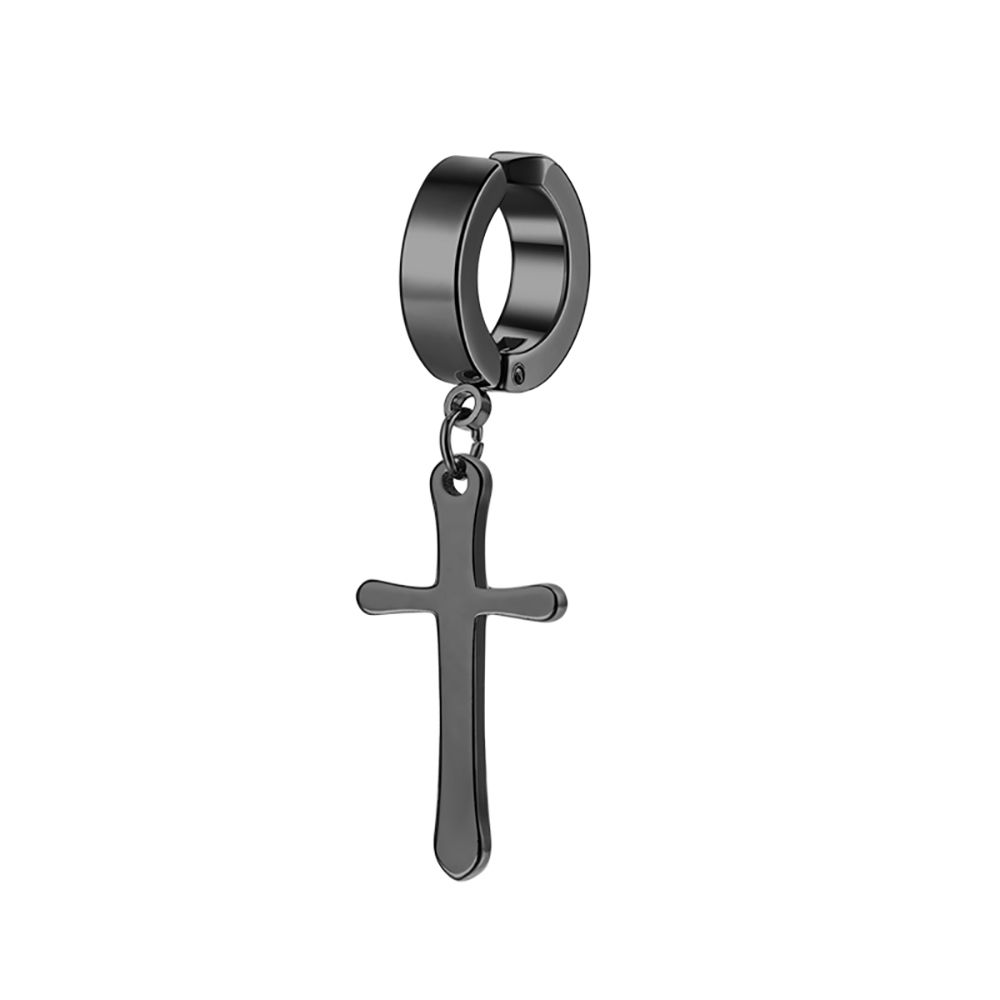 Stainless Steel Women Elegant Non-Piercing Earring Cross Clip Earring Men Ear Cuff Fashion Jewelry